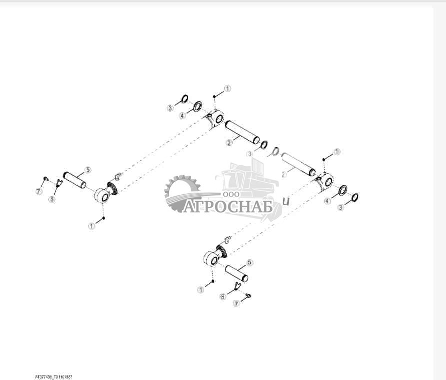 Штифты цилиндра стрелы 